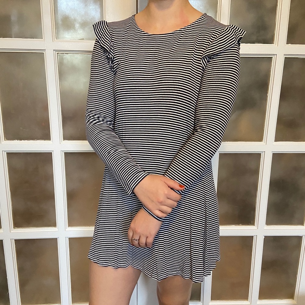 Black and White Striped Dress